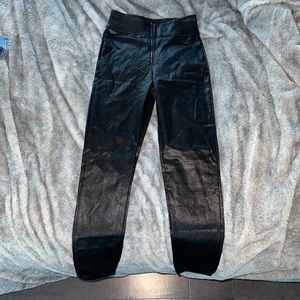 leather zip up pants size small